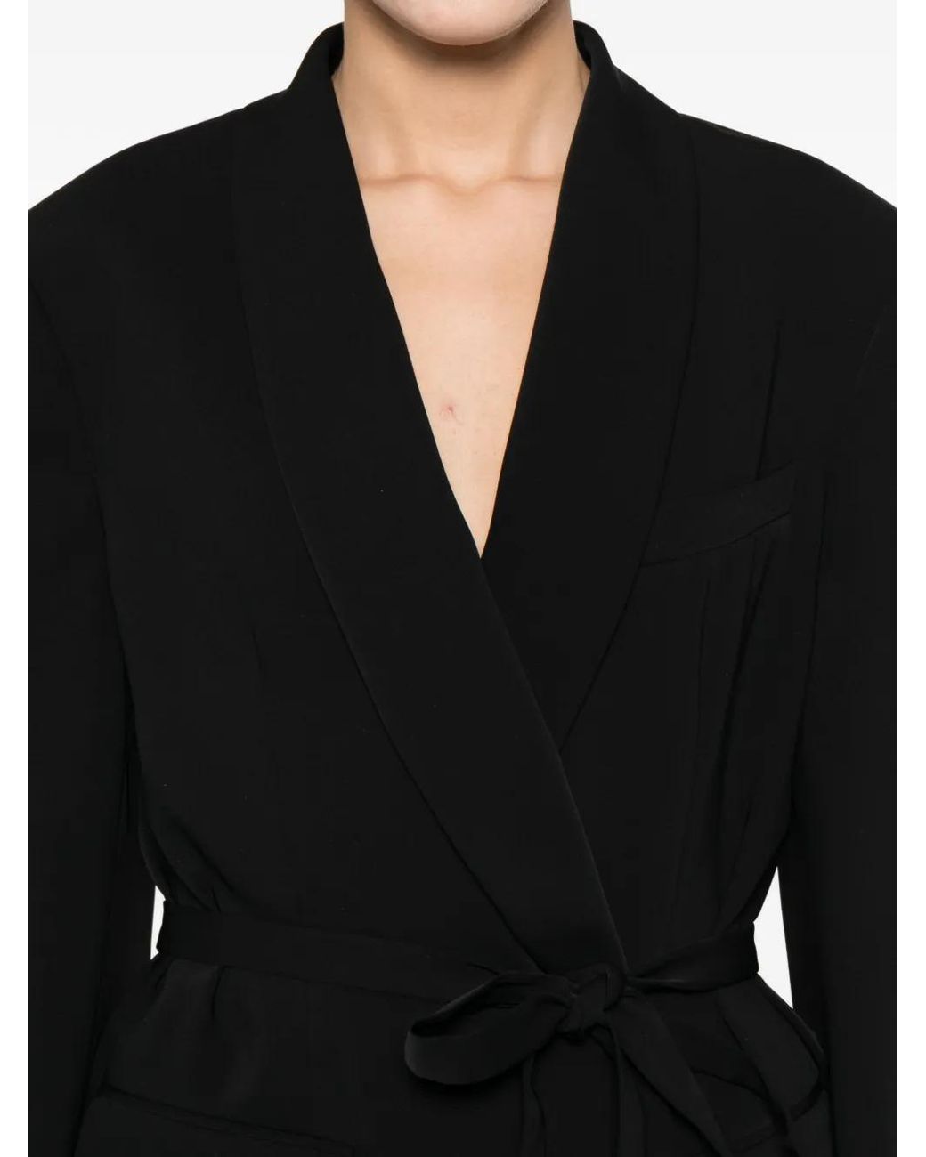 P.A.R.O.S.H. Black Tie-Detail Blazer
