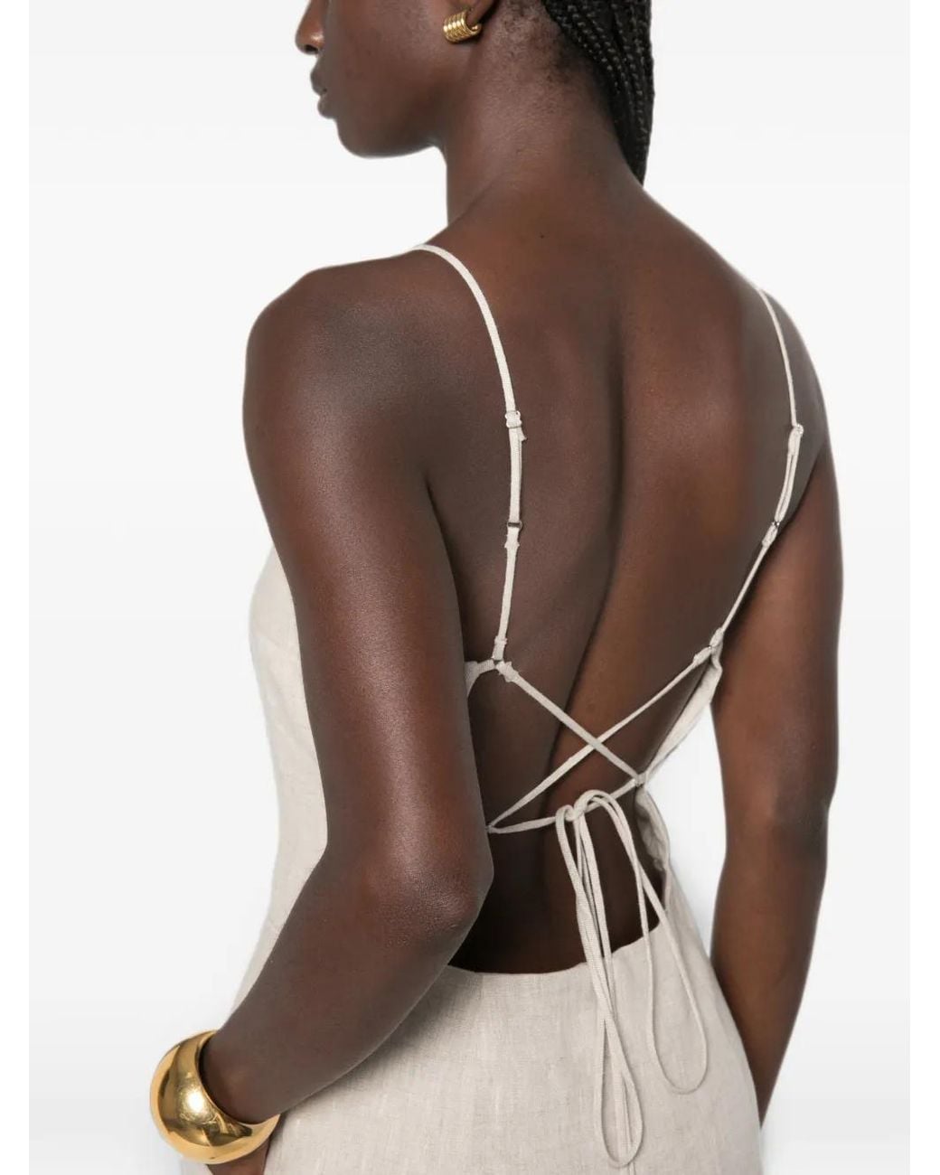 Enza Costa White Square-Neck Mini Dress