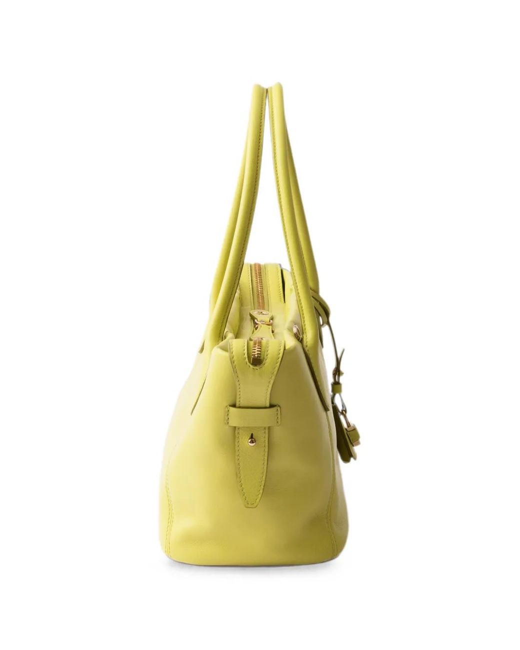 Prada Yellow Grand Sac À Main Ouvert En Cuir