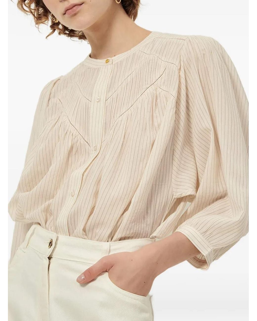Sessun Savi Gestreepte Blouse in het Natural