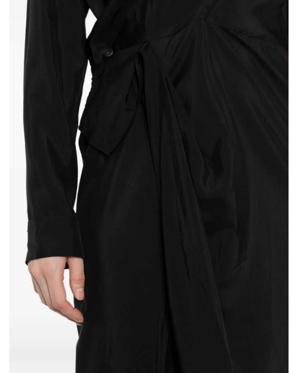 JNBY Black Twist-Detail Long-Sleeve Dress