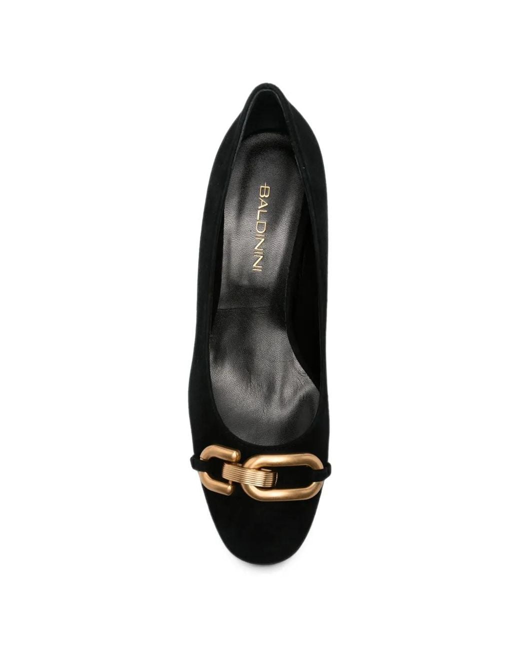 Baldinini Black Chain-Link Suede Pumps