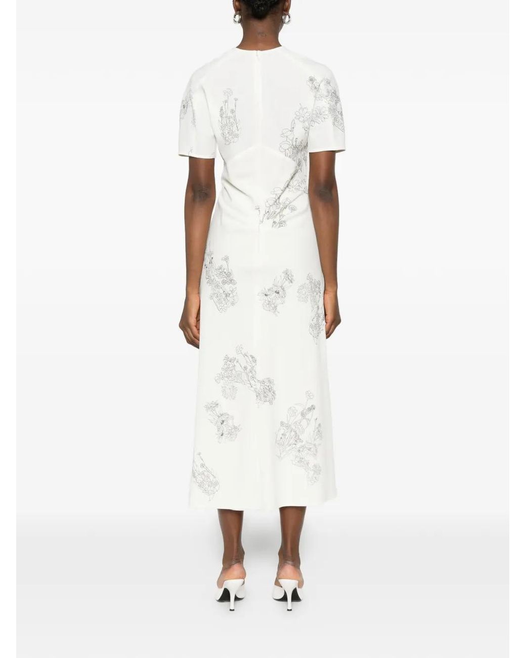 Victoria Beckham White Mc Natural Est Flower Dress