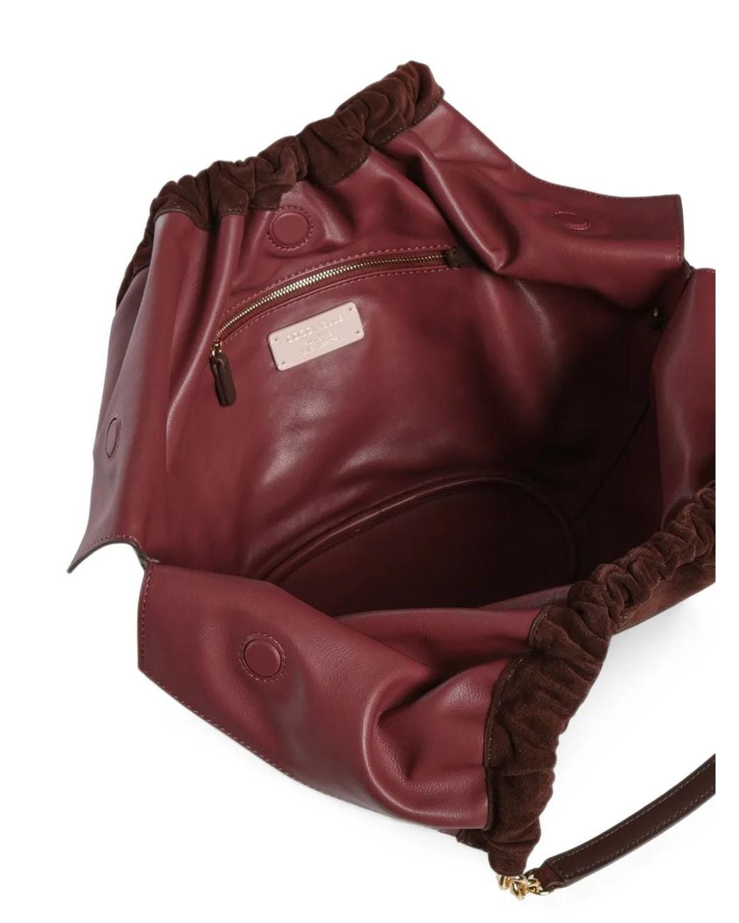 Coccinelle Brown Smash Logo-Patch Suede Tote Bag