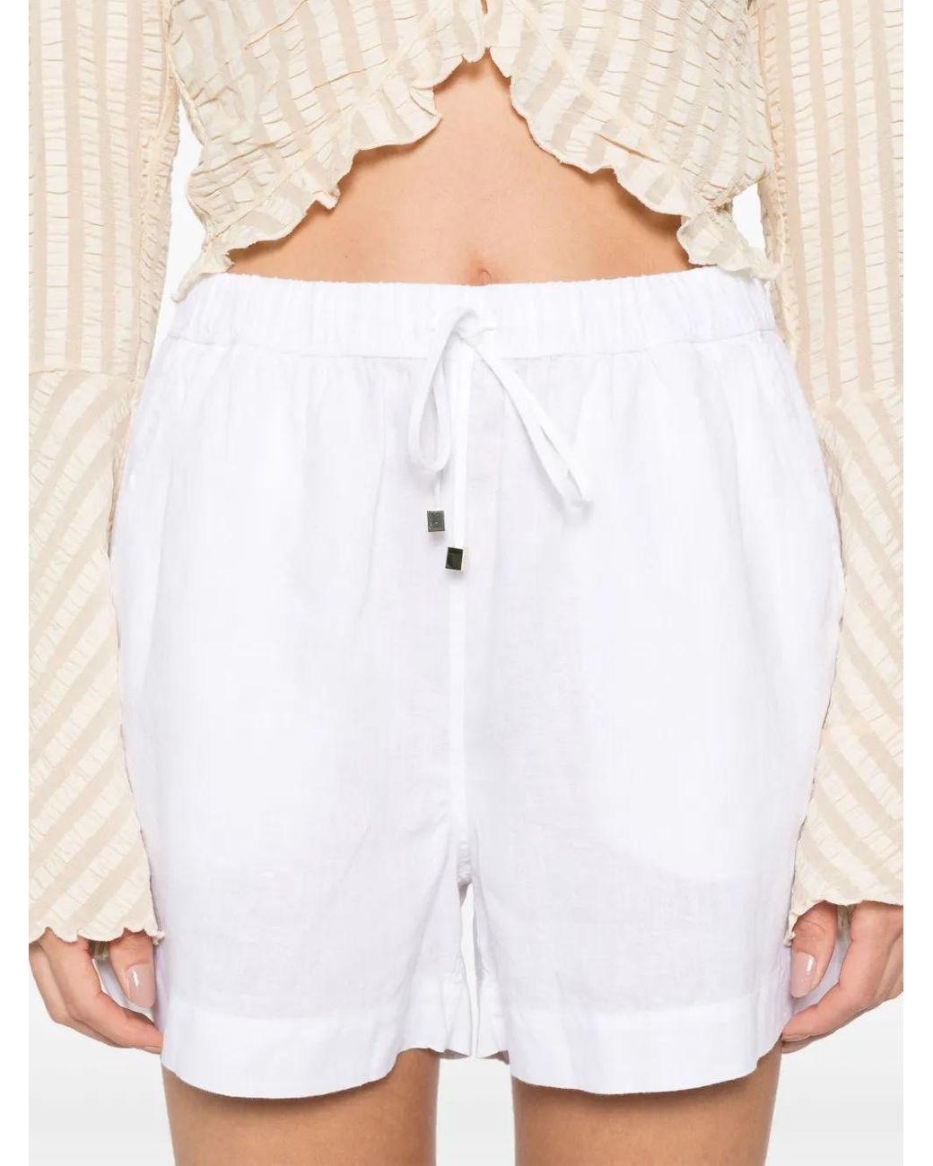 Heidi Klein White Linen Shorts