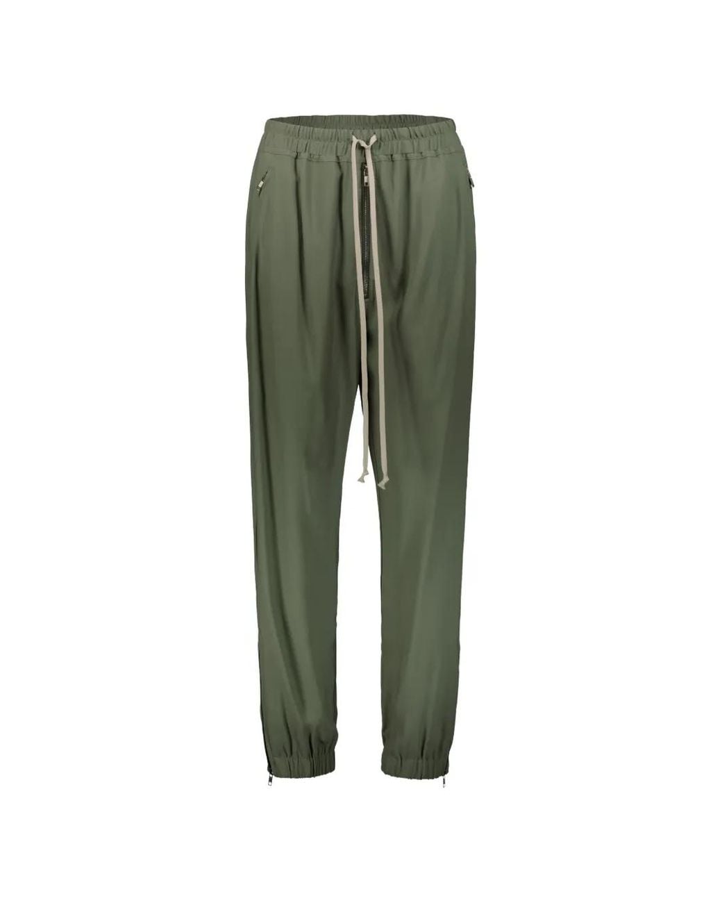Rick Owens Green Edfu Drawstring Track Pants