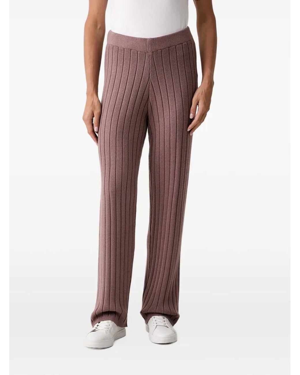 Chantelle Red Ribbed-Knit Trousers