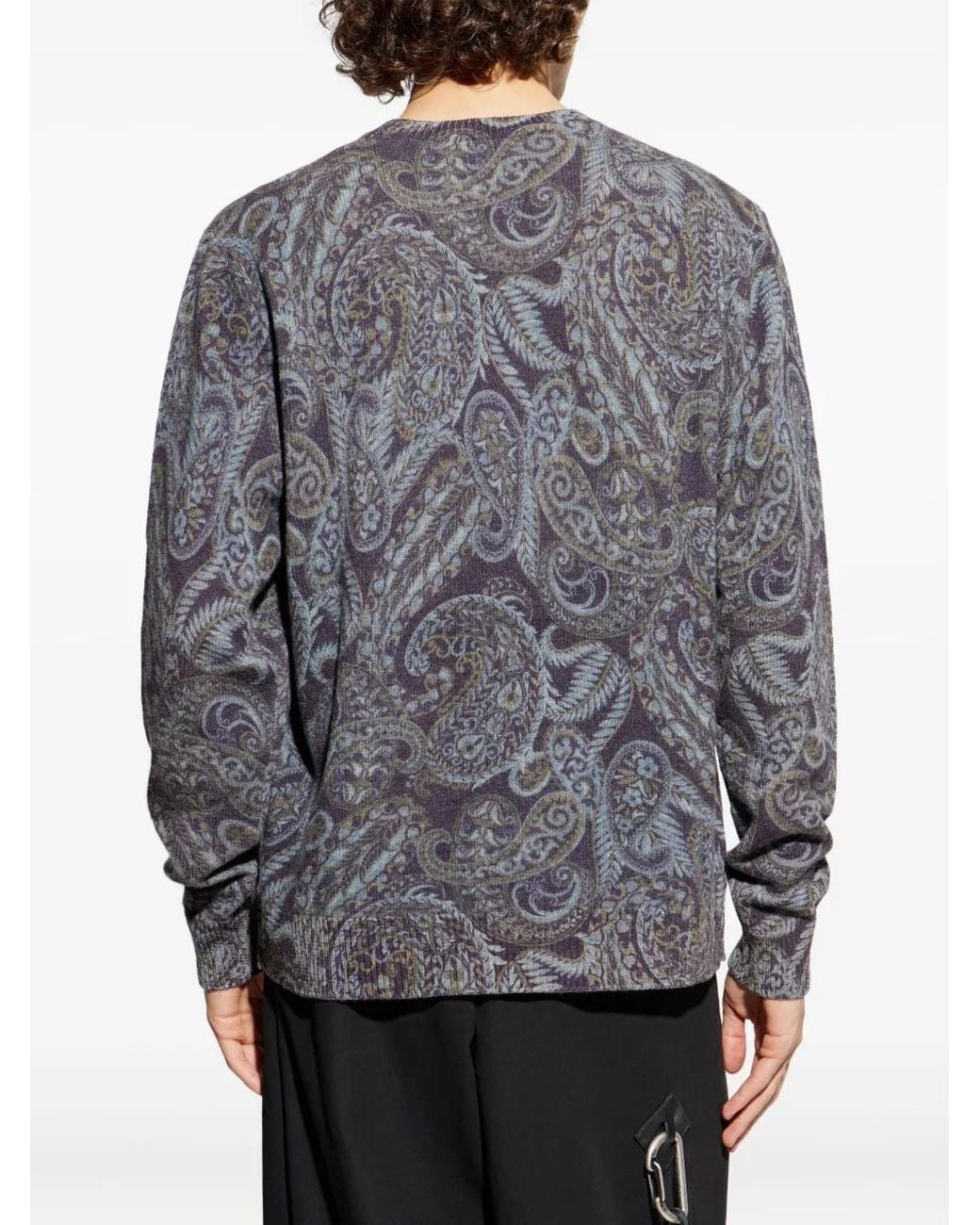 Etro Gray Patterned Sweater for men