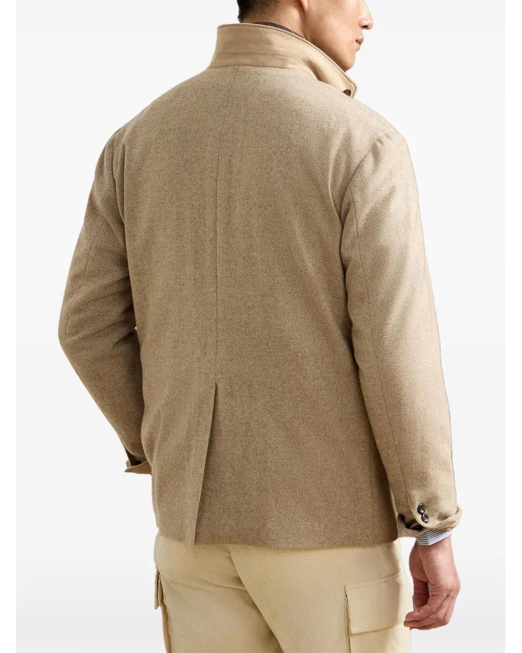 Ralph Lauren Natural Textured Flapped Pocket Jacket for men
