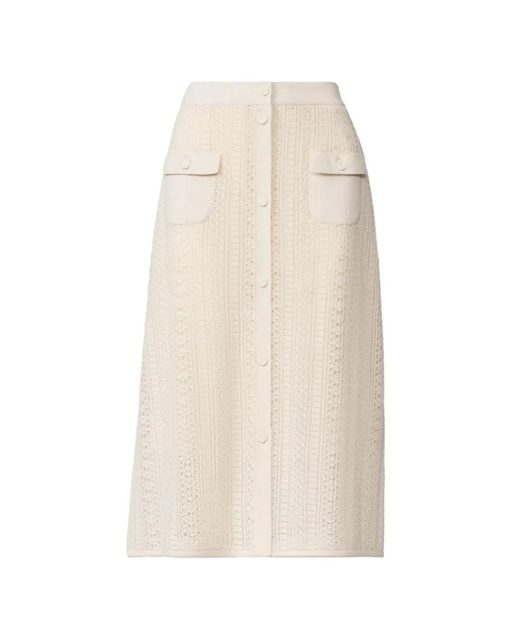Fabiana Filippi White Button Patch-Pocket Skirt