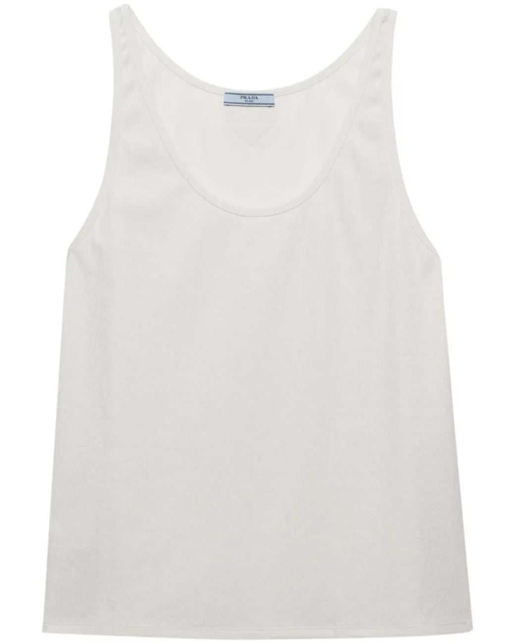 Prada White Ribbed Knit Tank Top