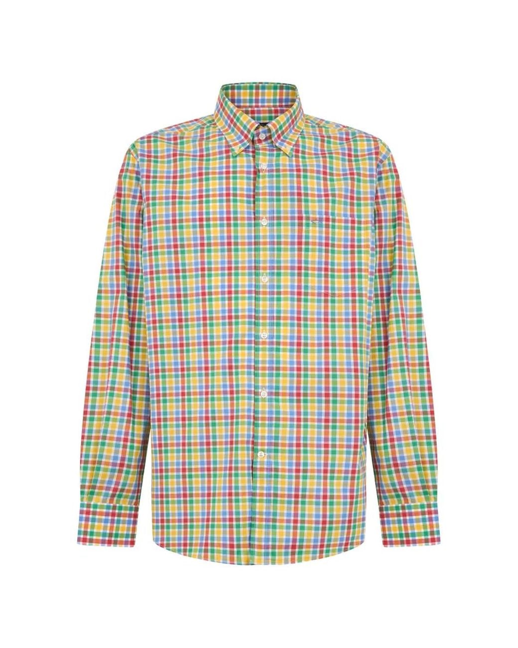 Paul & Shark Green Check-Pattern Shirt for men