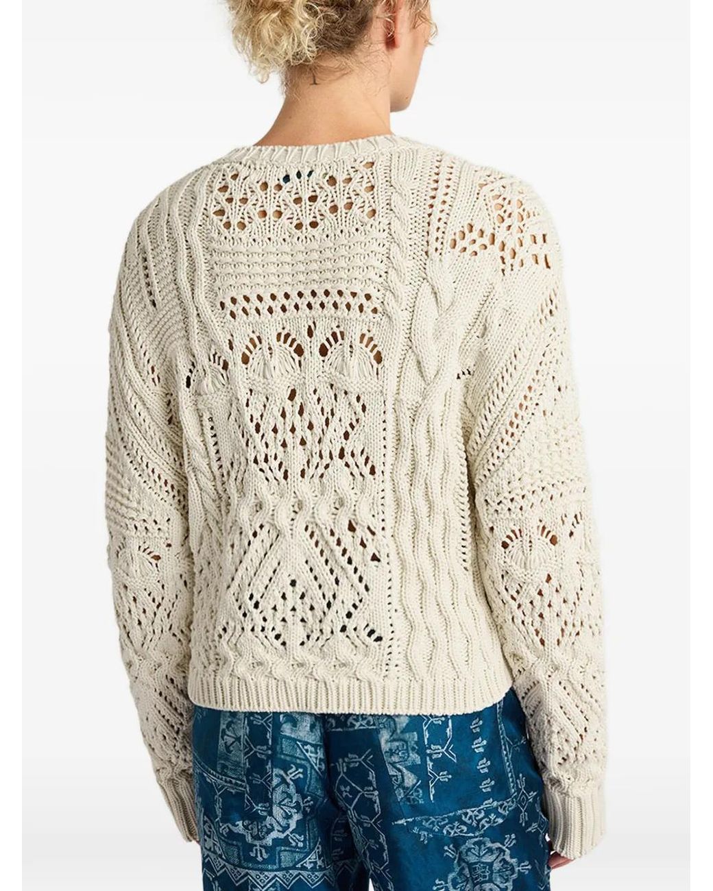 Momoní White Martinez Mixed Stitches Sweater