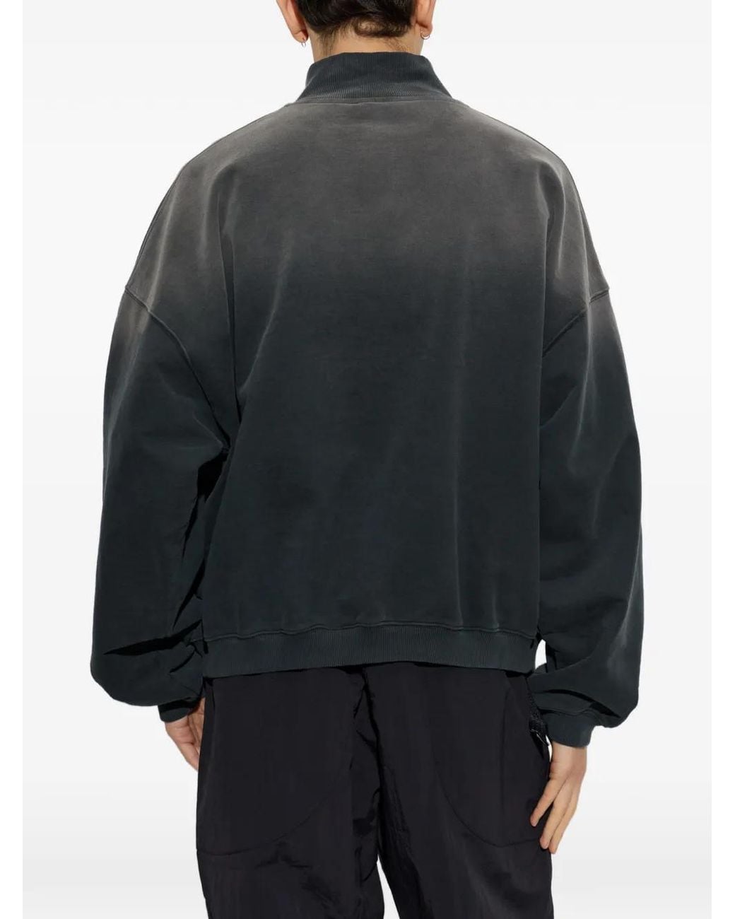 Represent Black Vintage-Effect Long-Sleeve Sweatshirt for men