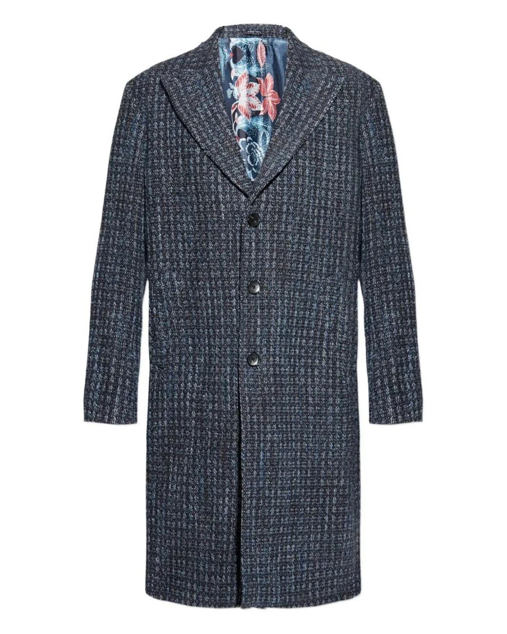 Etro Wollen Jas Met Textuur in het Blue voor heren