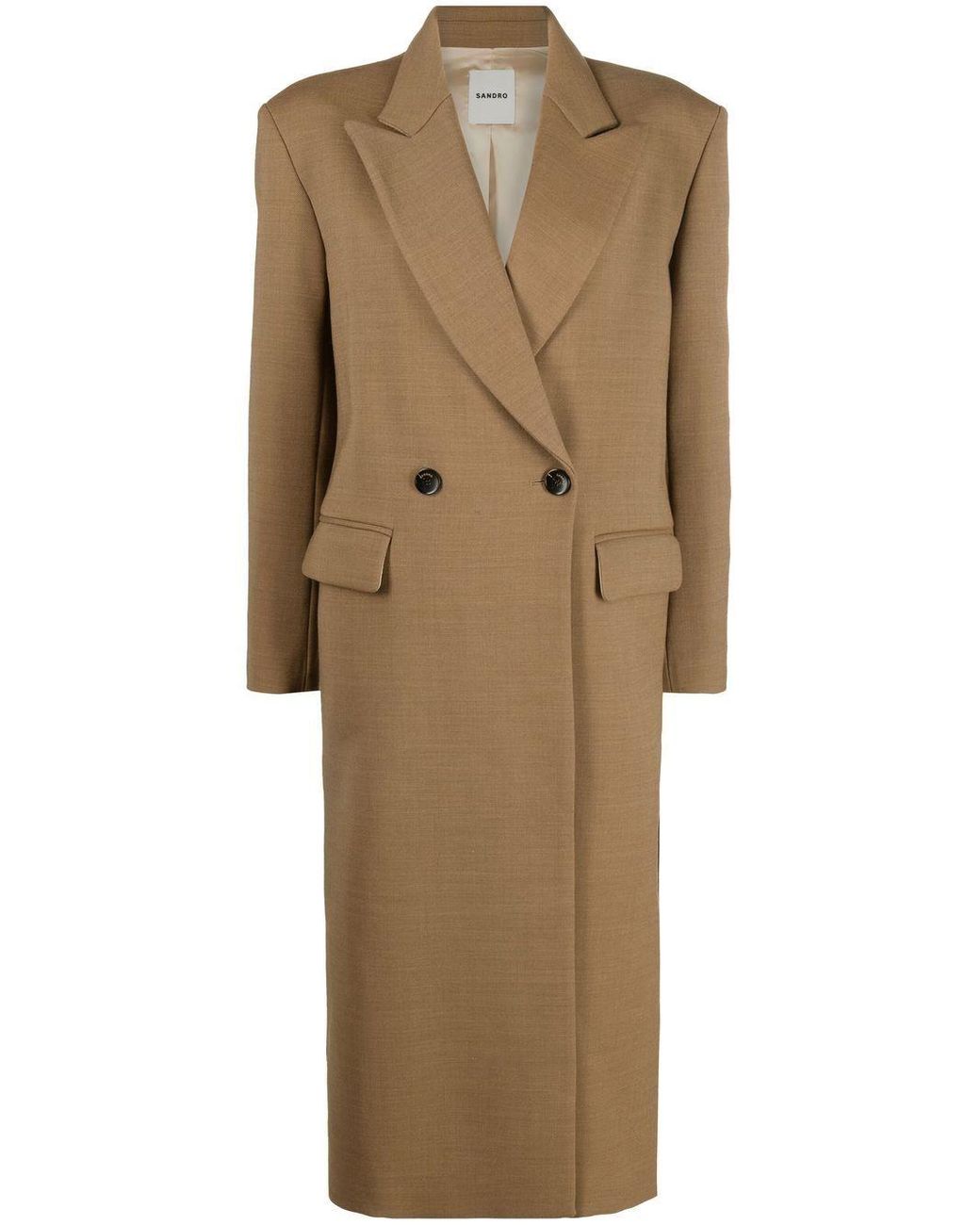 Sandro Brume Double-breasted Coat in Natural | Lyst