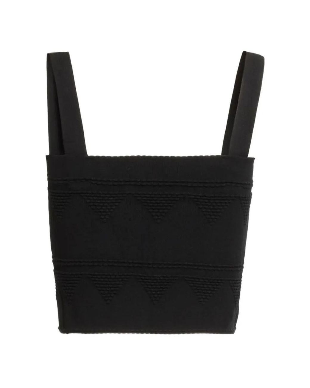 Elie Saab Black Ribbed-Knit Top