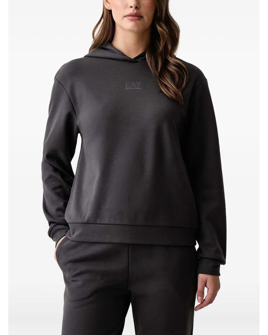 EA7 Black Logo-Print Track Suit