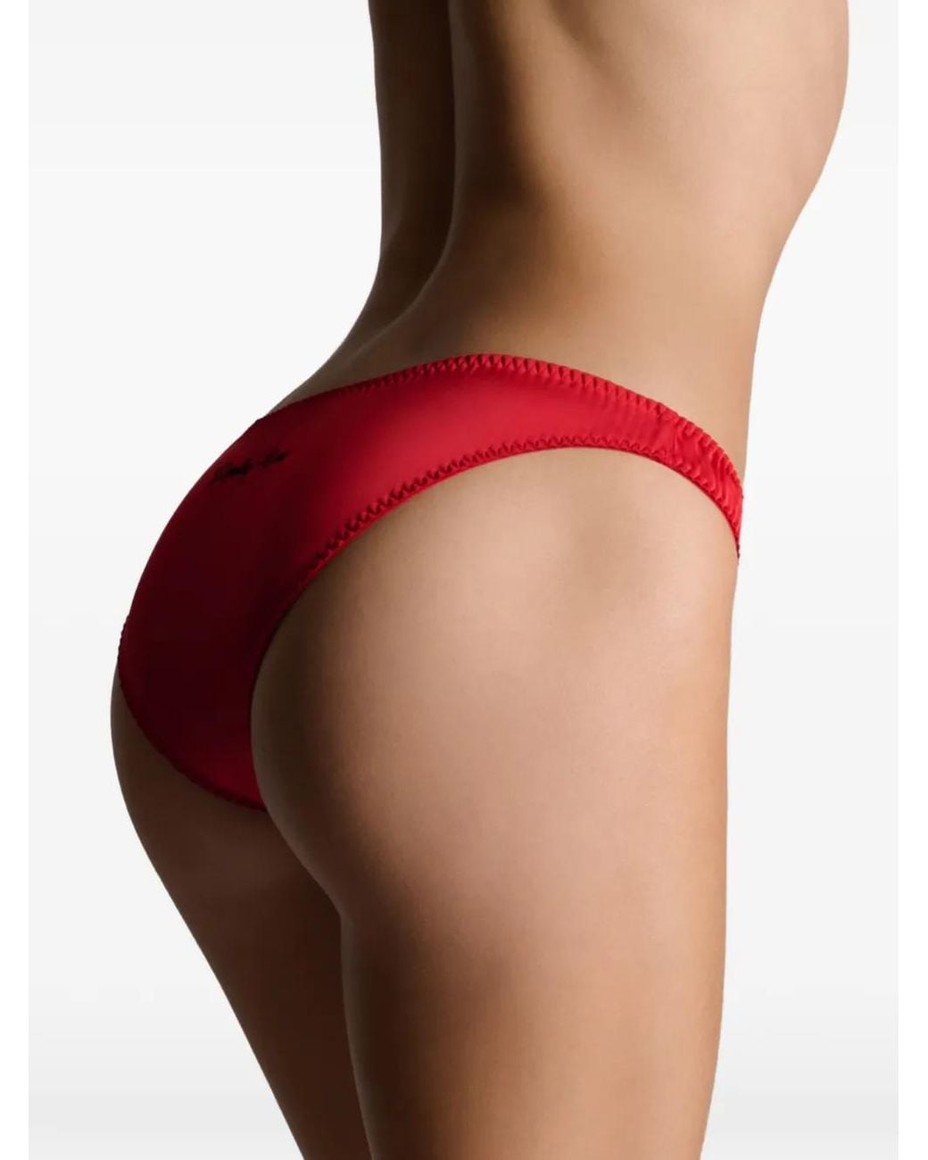 Scandale Red Culotte Dédicace En Satin À Broderies