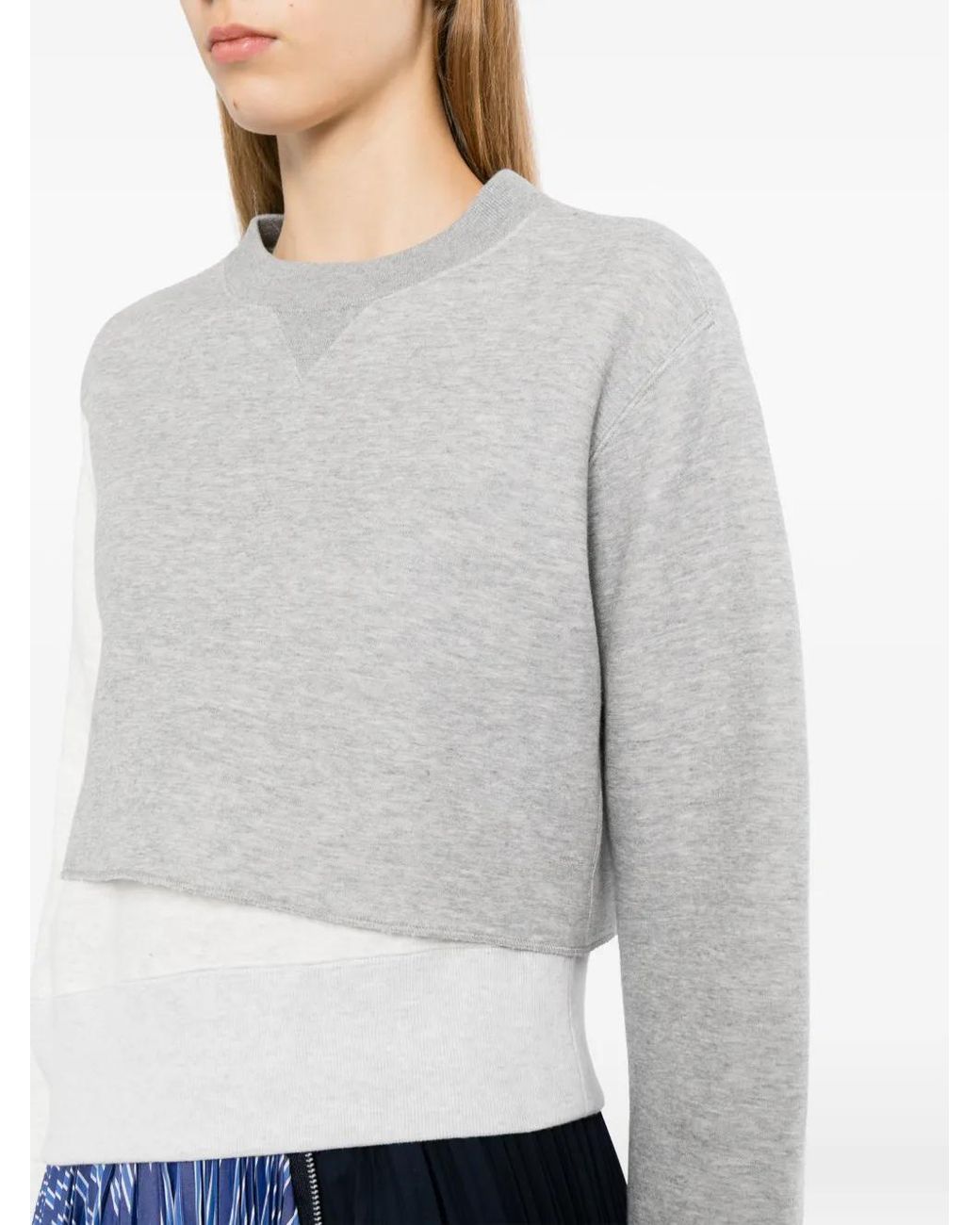 Sacai White Panelled Layered Sweater