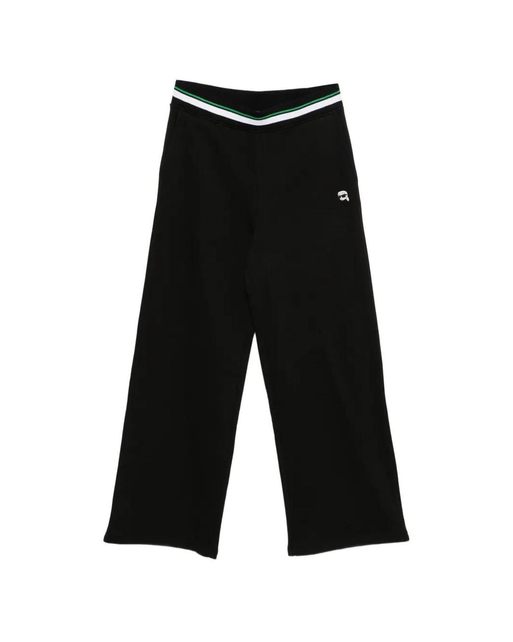 Karl Lagerfeld Black Ikon Wide-Leg Track Pants