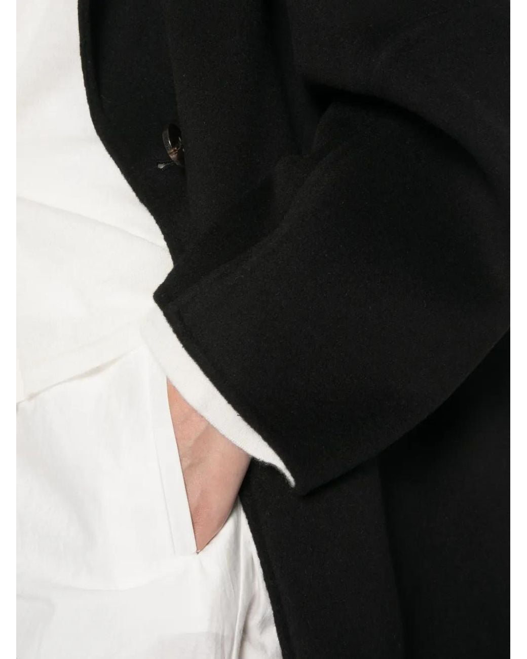 Lisa Yang Black Double-Breasted Shawl-Lapel Coat