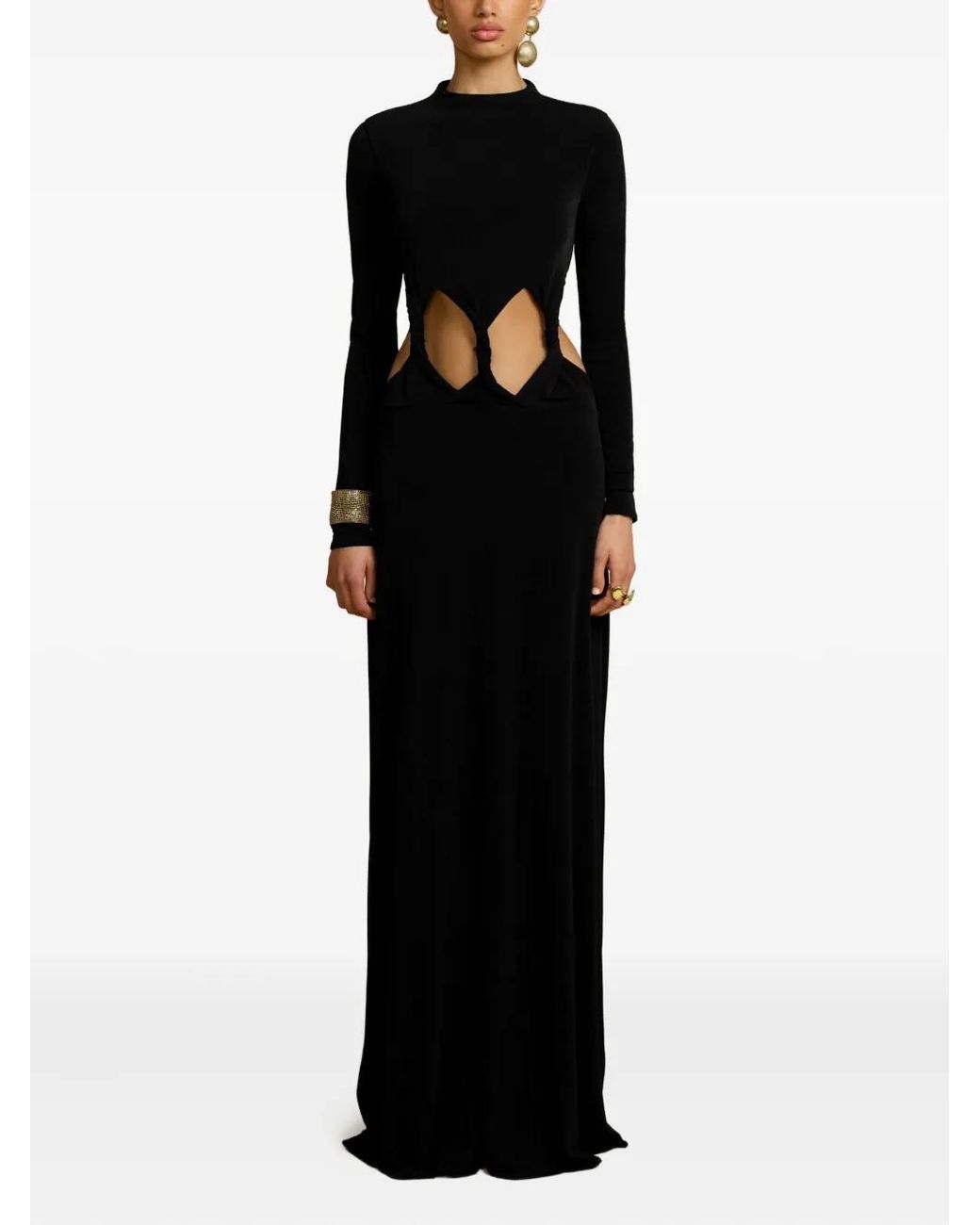 Arcina Ori Gisella Cut-Outs Maxi Dress in Black | Lyst