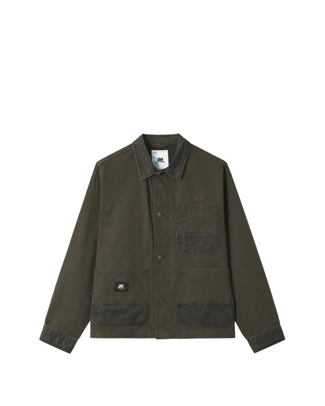 Chocoolate Green Veste En Coton À Empiècements for men