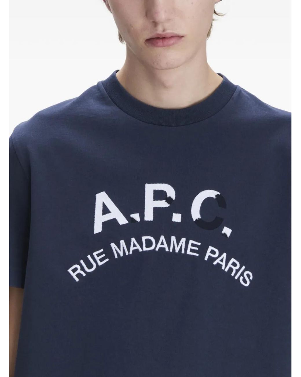 A.P.C. Blue Coton T-Shirts for men