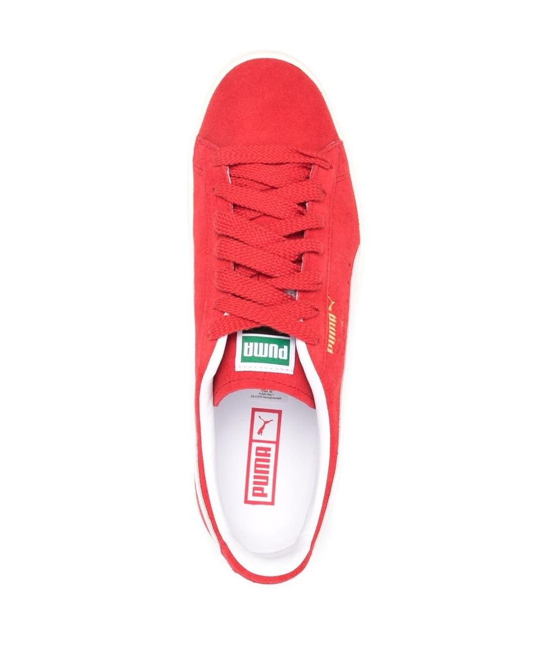 PUMA Clyde Leather Sneakers in Red | Lyst