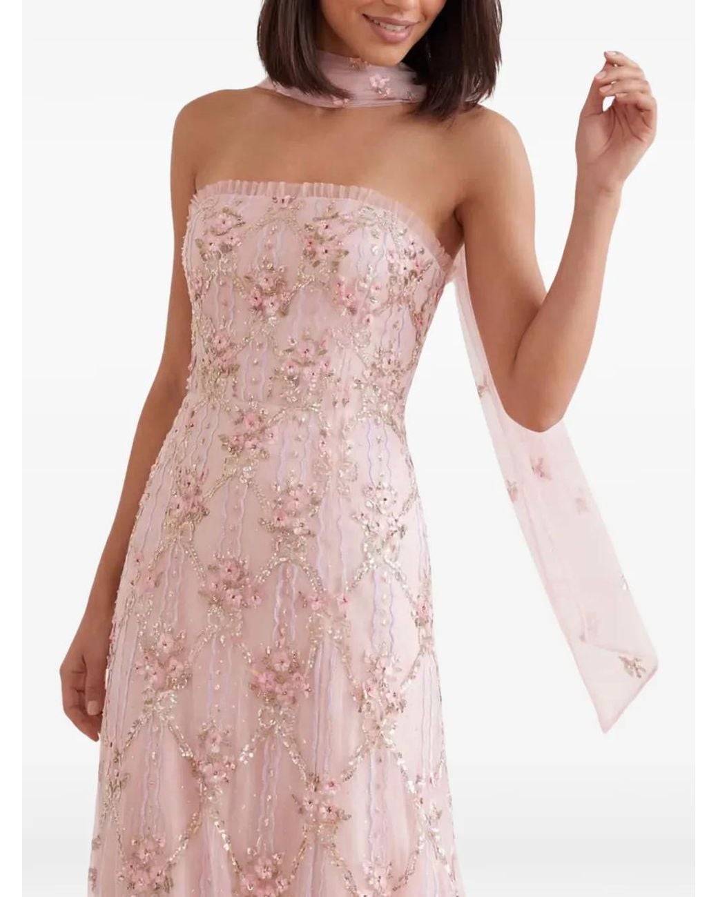 Needle & Thread Sequin-Embellished Floral-Embroidered Maxi Dress in ...