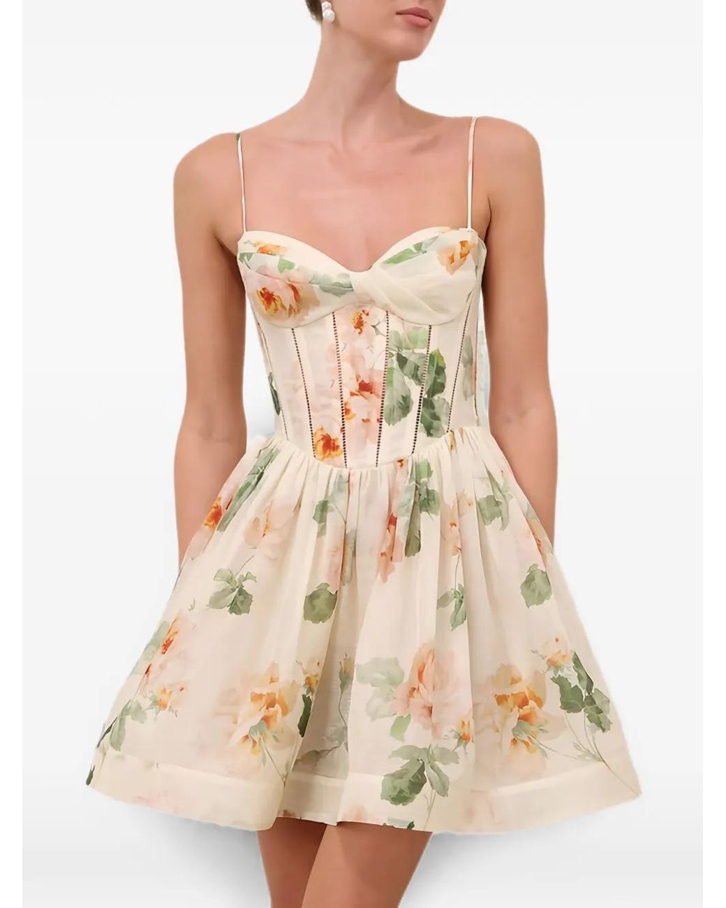 Zimmermann White Carousel Corset Mini Dress