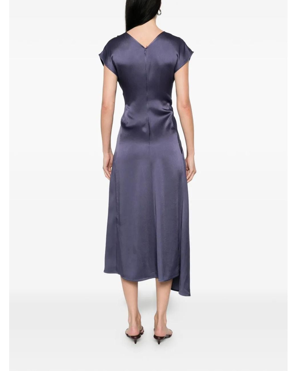 Abito Midi Asimmetrico Aria di Victoria Beckham in Blue