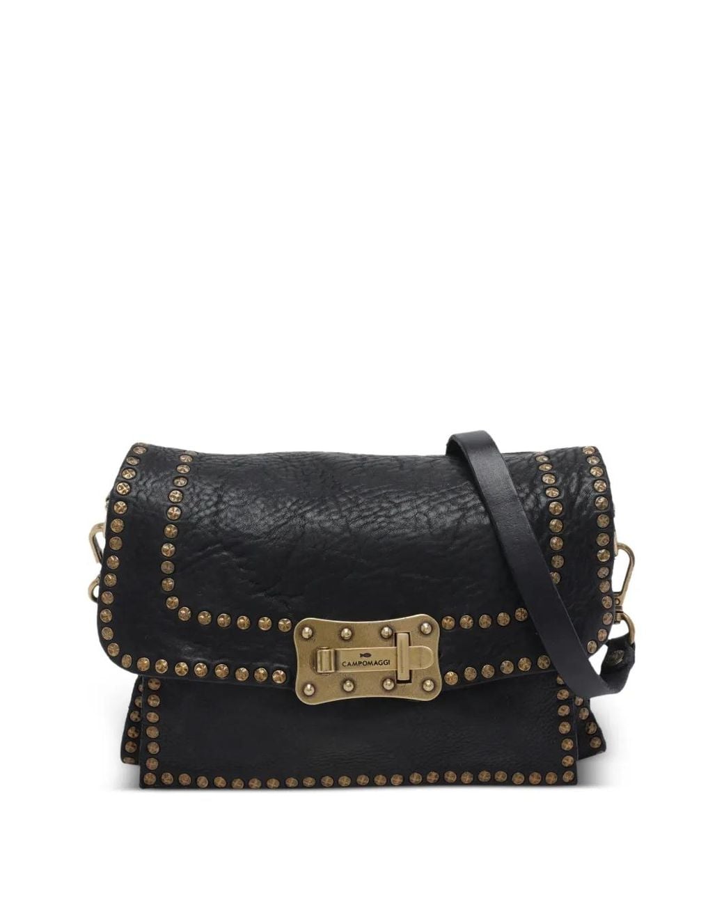 Campomaggi Black Agnese Stud-Embellished Shoulder Bag