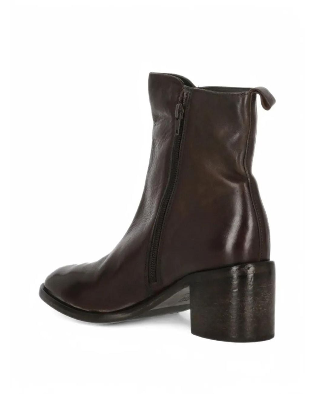 Moma Brown Leather Ankle Boots
