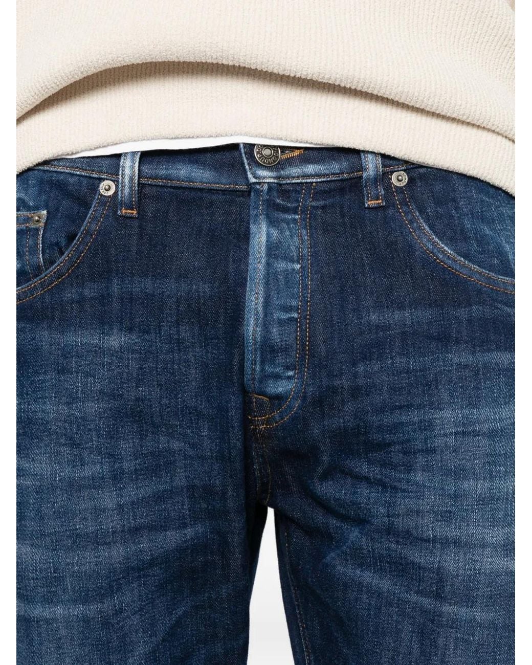 Dondup Blue Button Denim Jeans for men