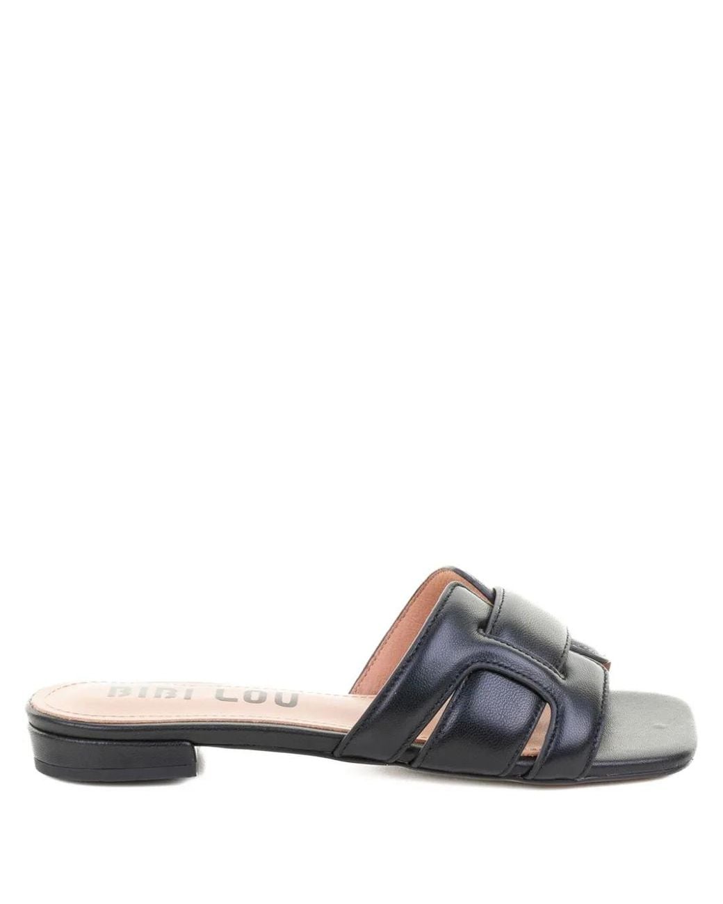 Bibi Lou White Holly Leather Flat Sandals