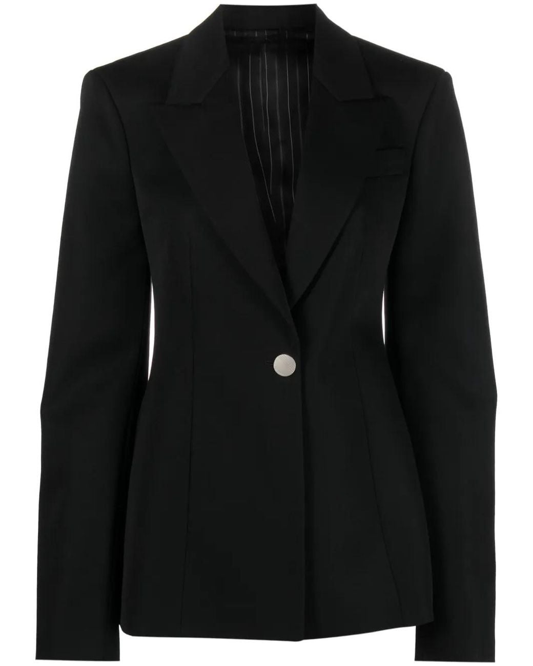 The Attico Black Single-Breasted Virgin Wool Blazer