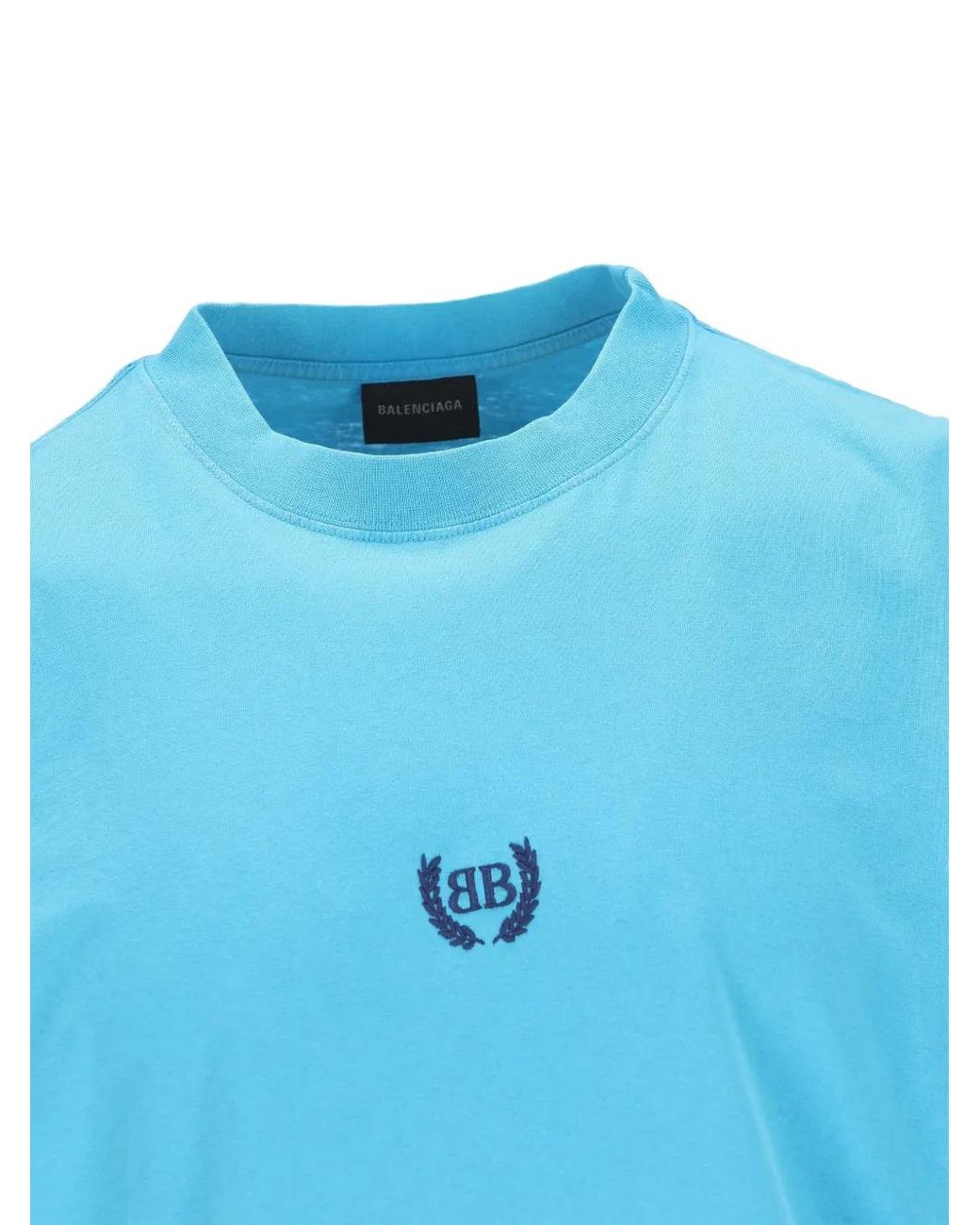 Balenciaga Blue T-Shirt With Logo for men