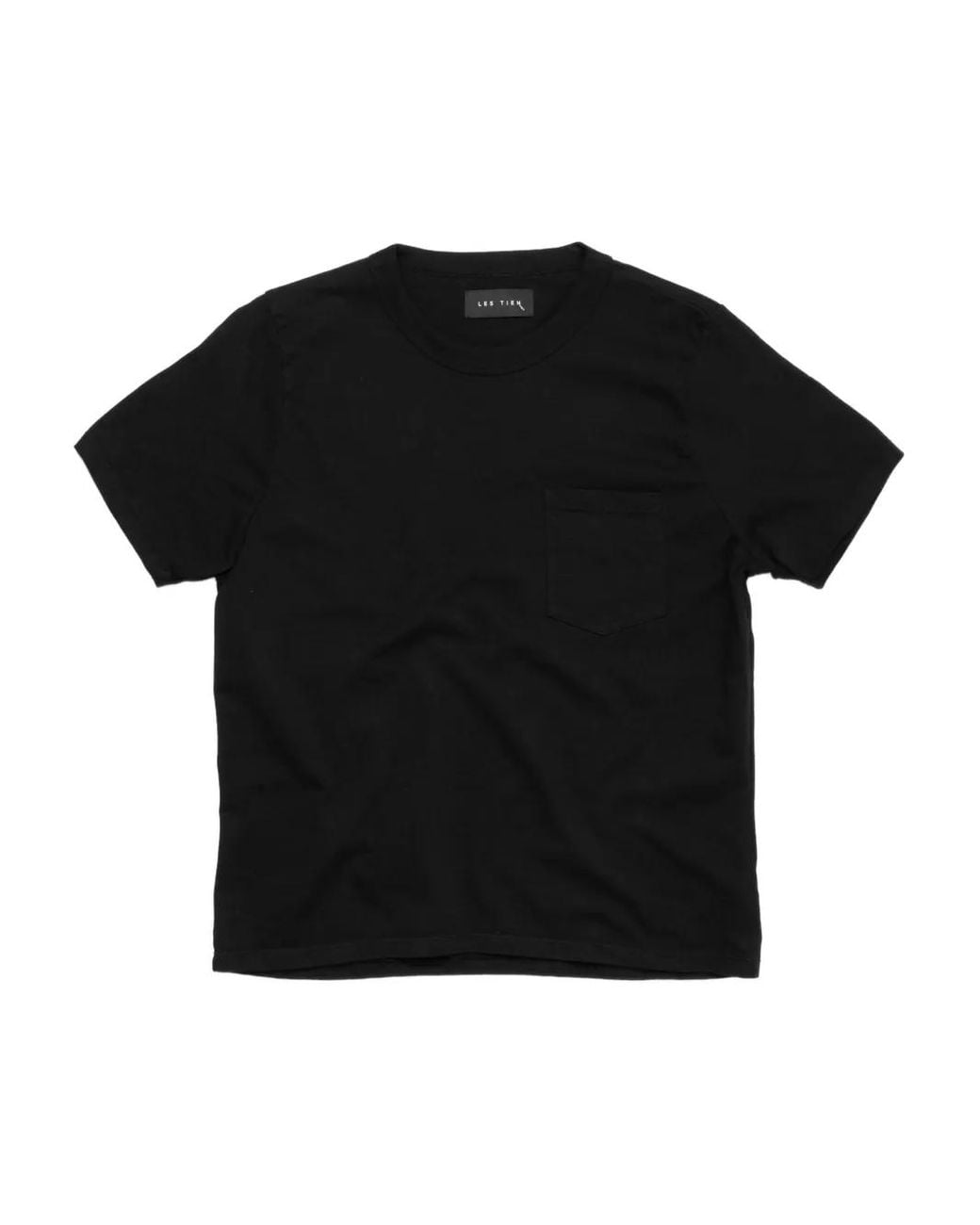 Les Tien Black Chest-Pocket Cotton T-Shirt for men