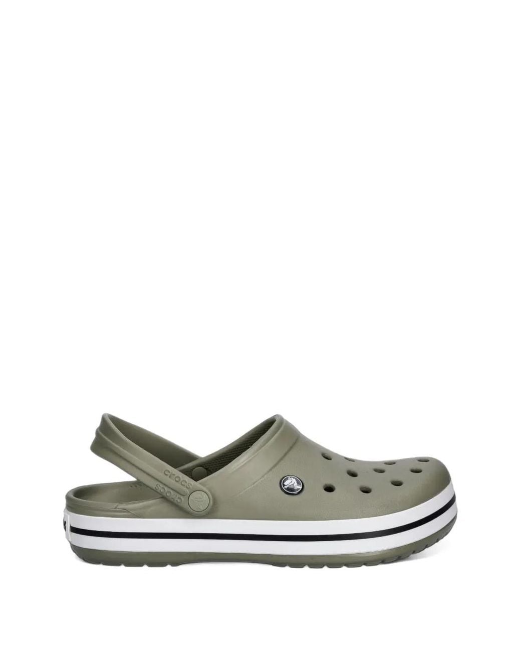 CROCSTM White Crocband Perforated Logo-Patch Mules