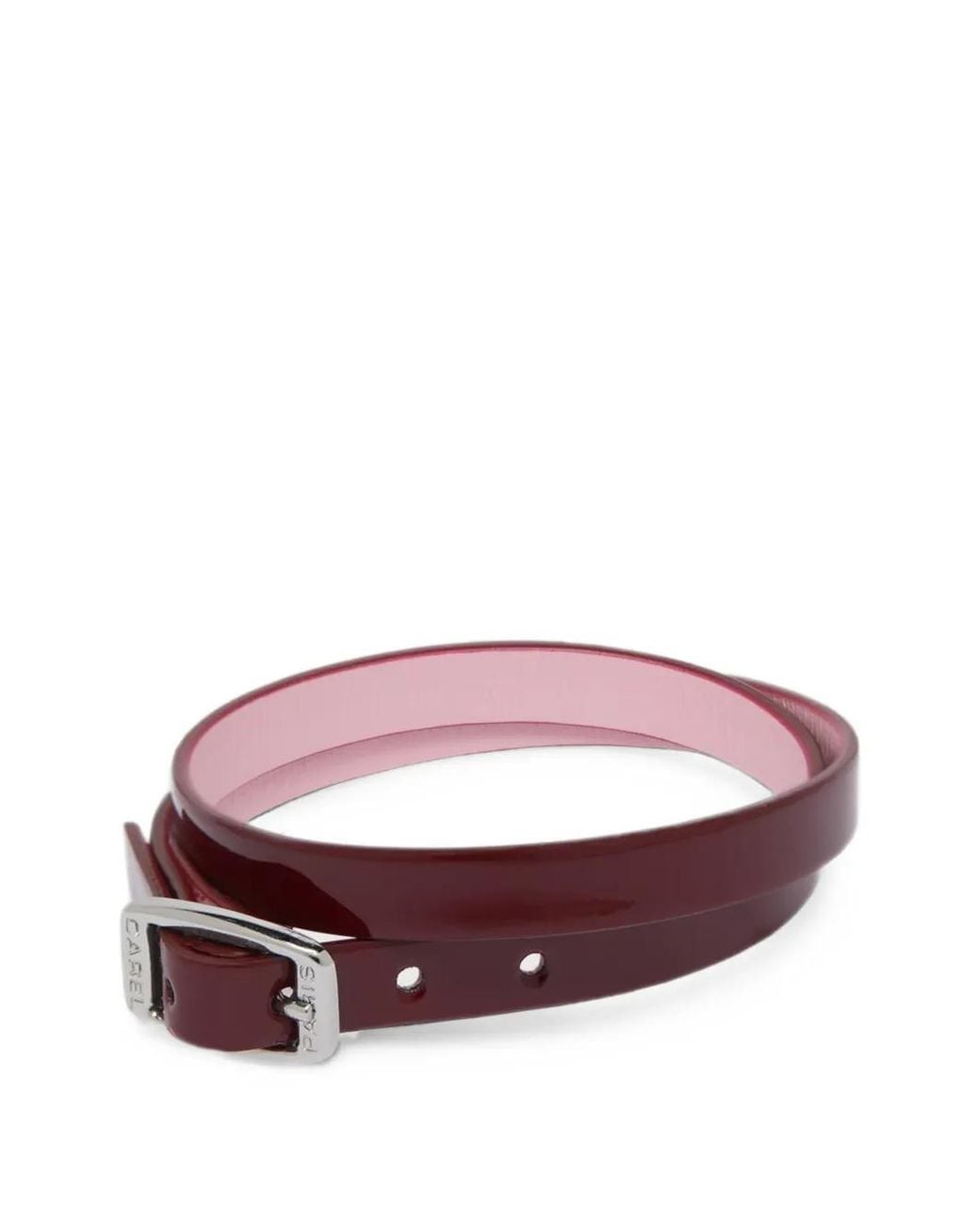 CAREL PARIS Purple Bracelet En Cuir Verni À Tours Multiples