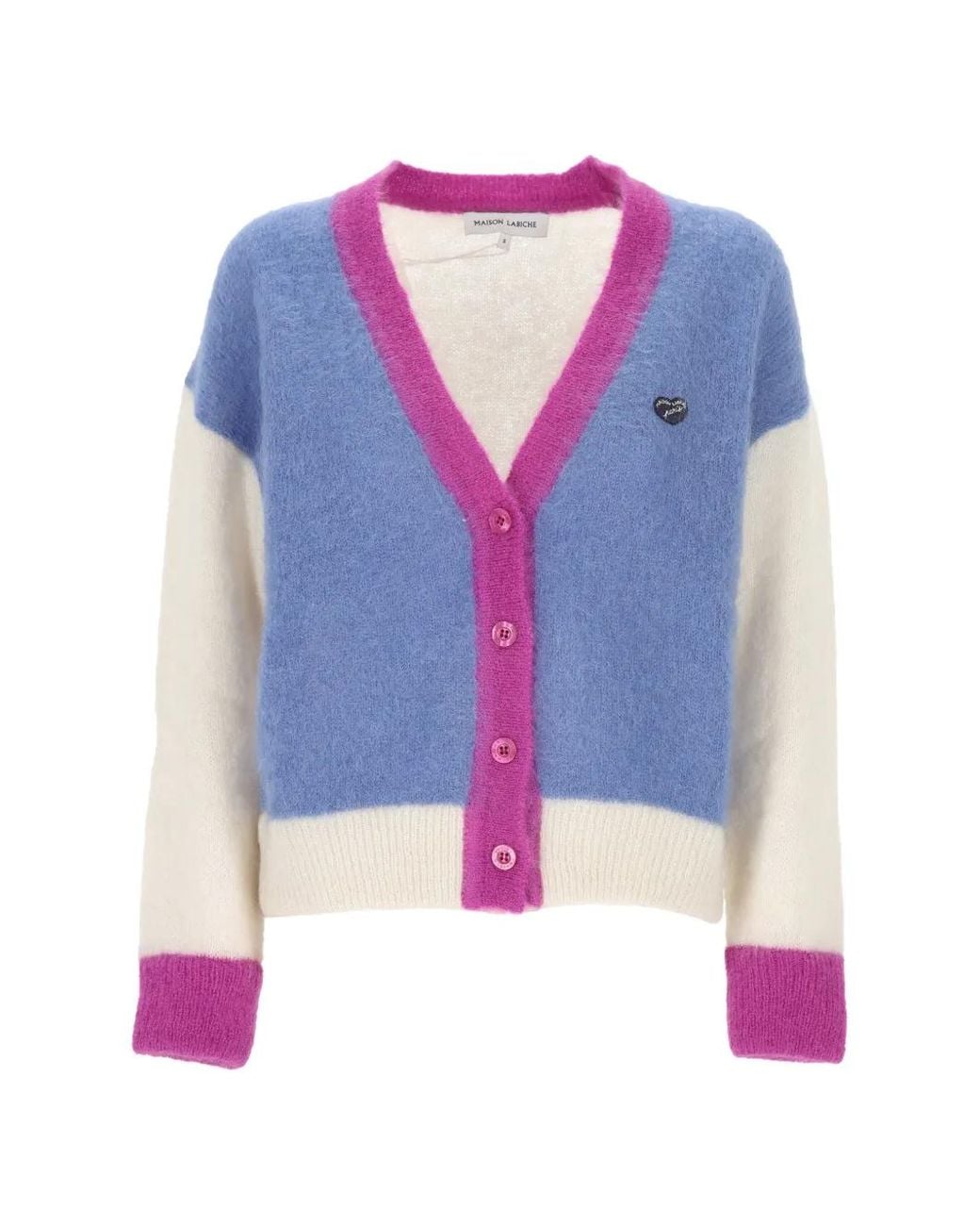 Maison Labiche Pink Heredia Colour-Block Cardigan