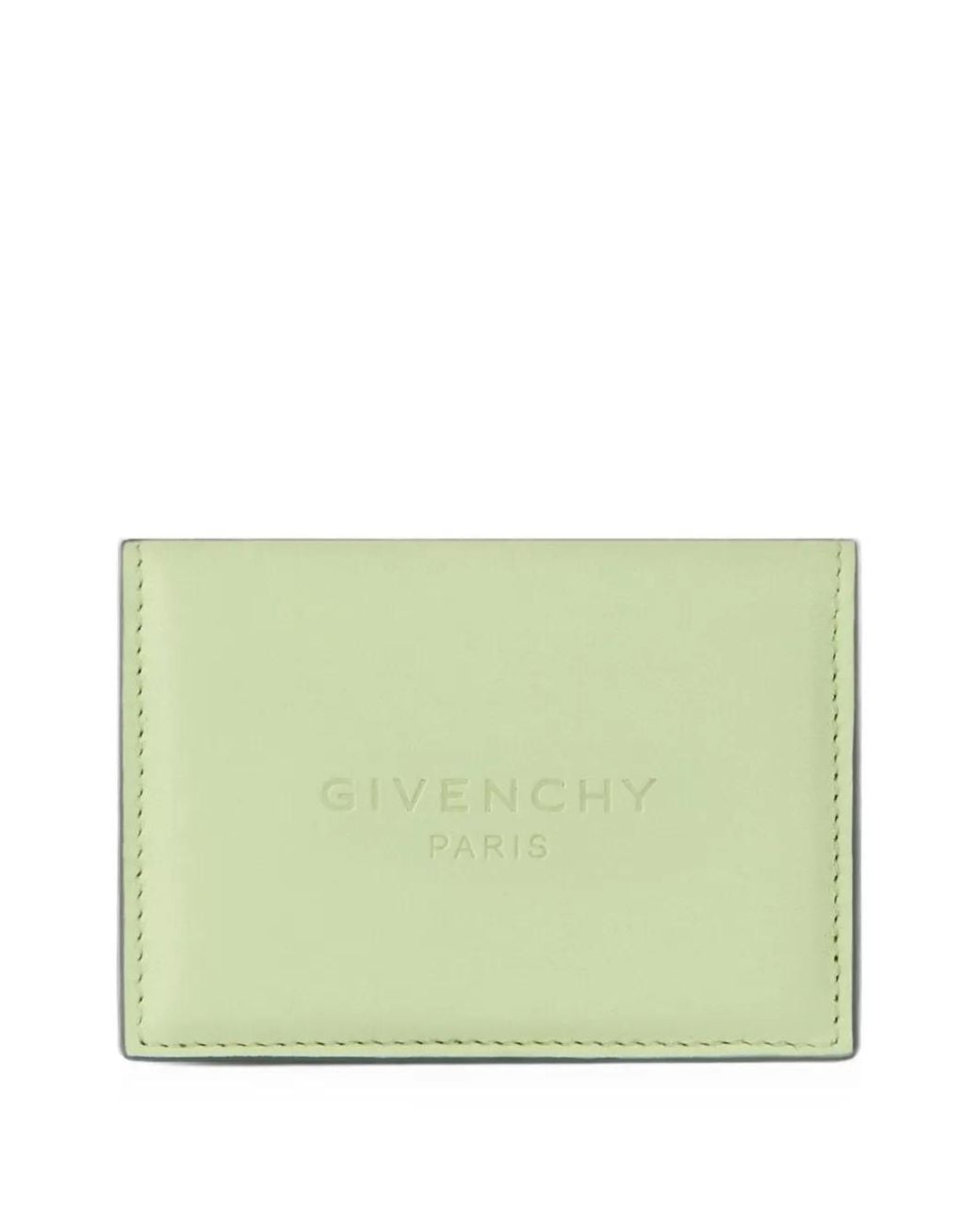 Givenchy Green Antigona Stamped Bicolor Flap Card Holder for men