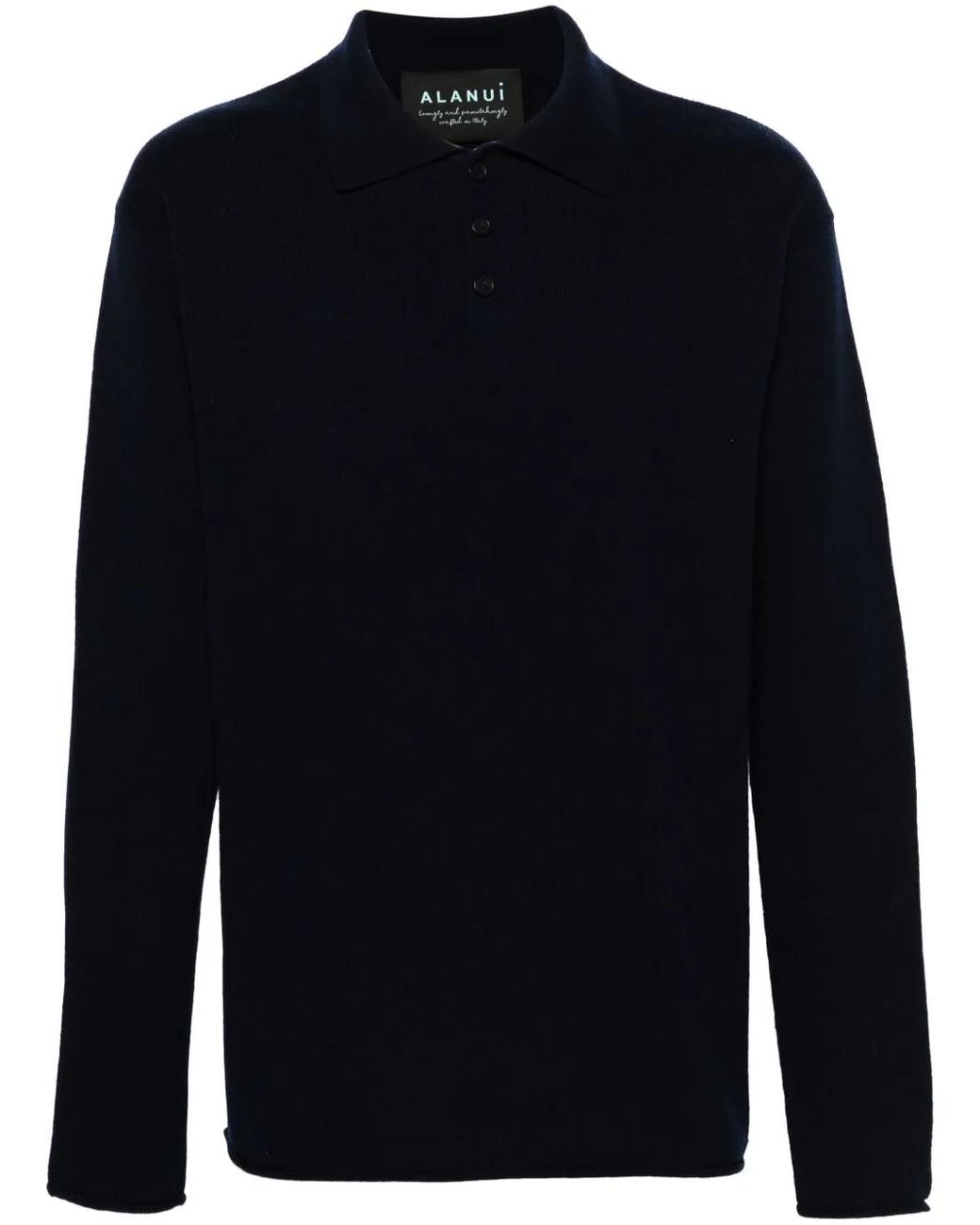 Alanui Blue Finest Ribbed Polo Top for men