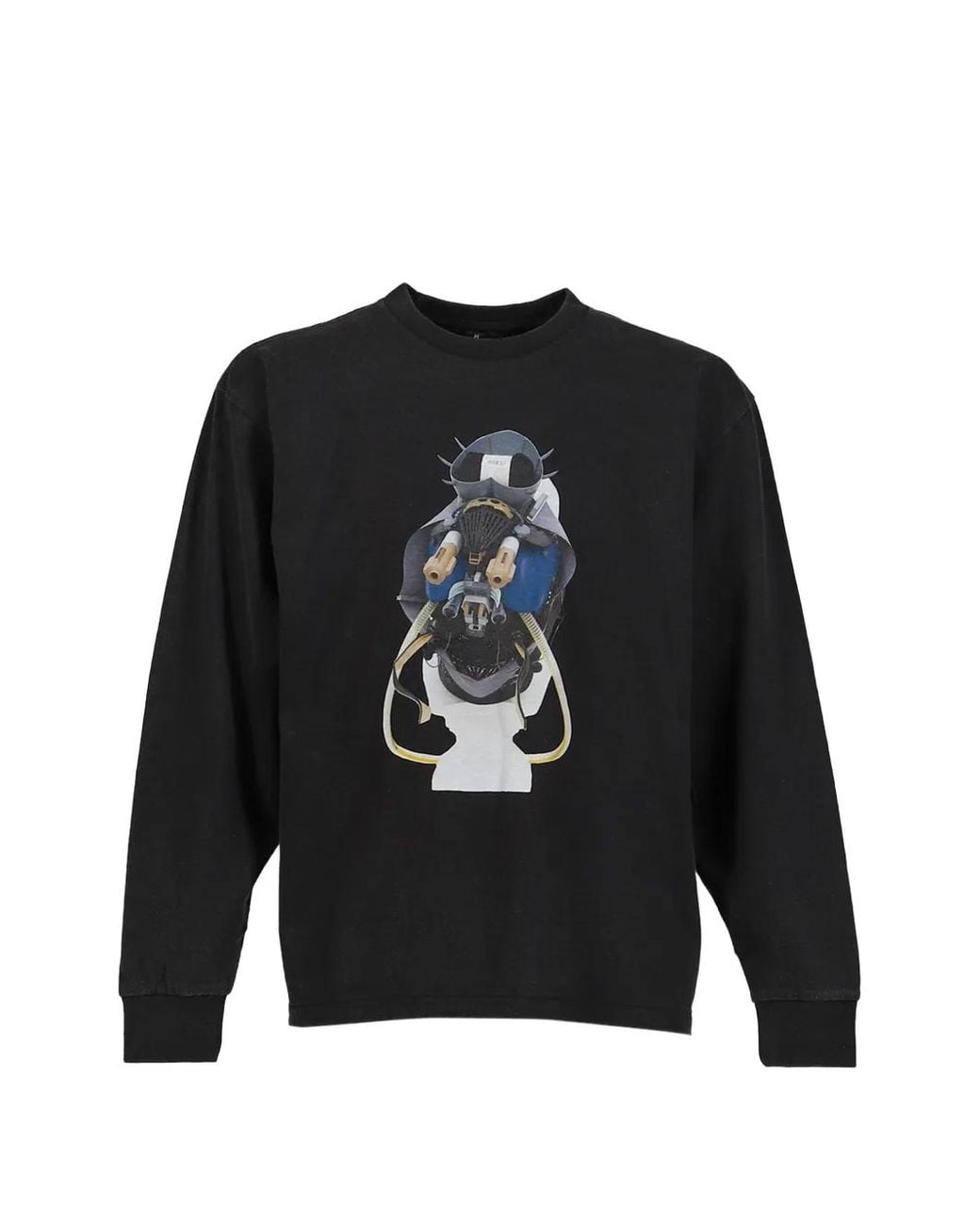 SHT Black Toby Graphic-Print Long-Sleeve T-Shirt for men