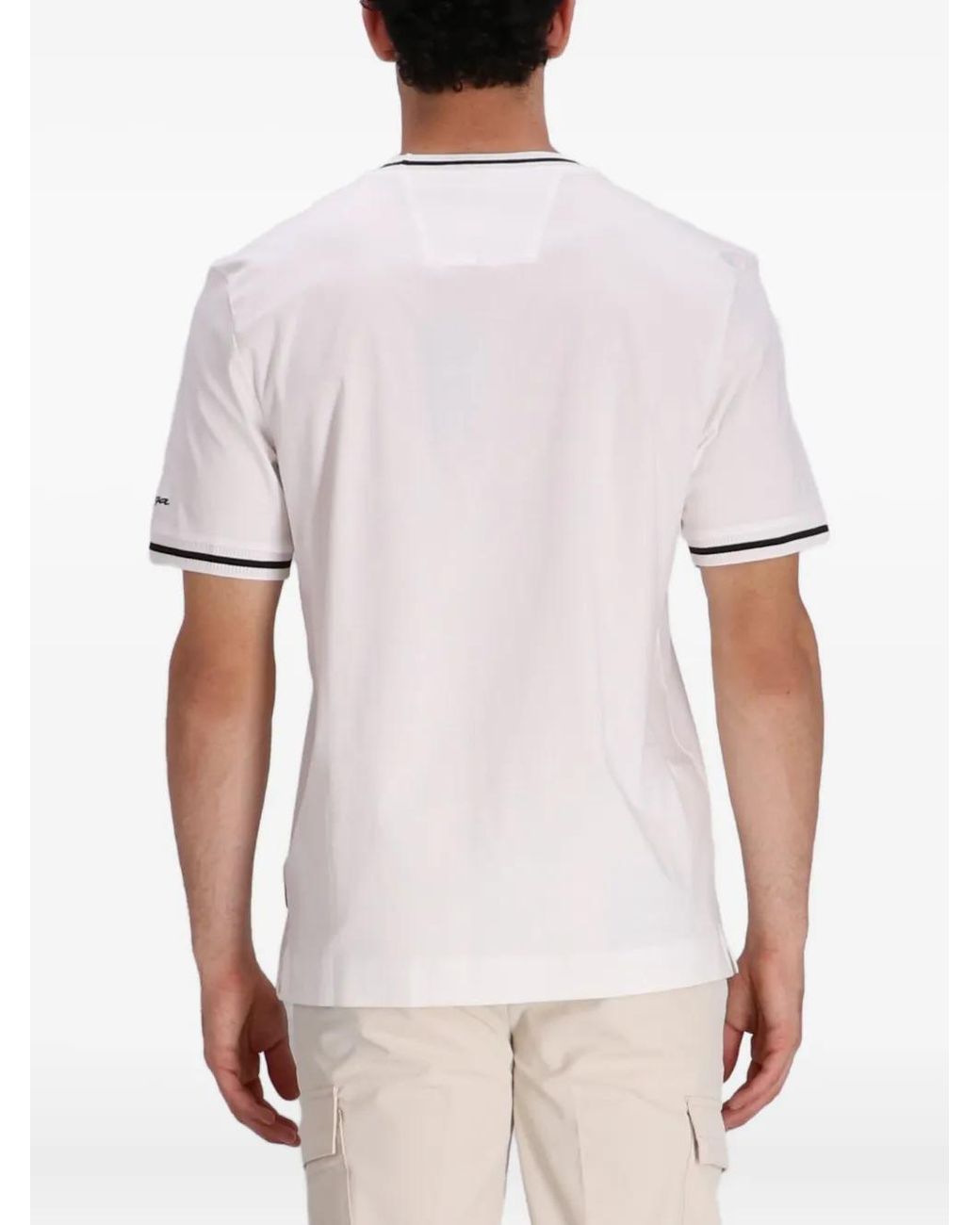 Boss White X Porsche Contrast-Trim T-Shirt for men