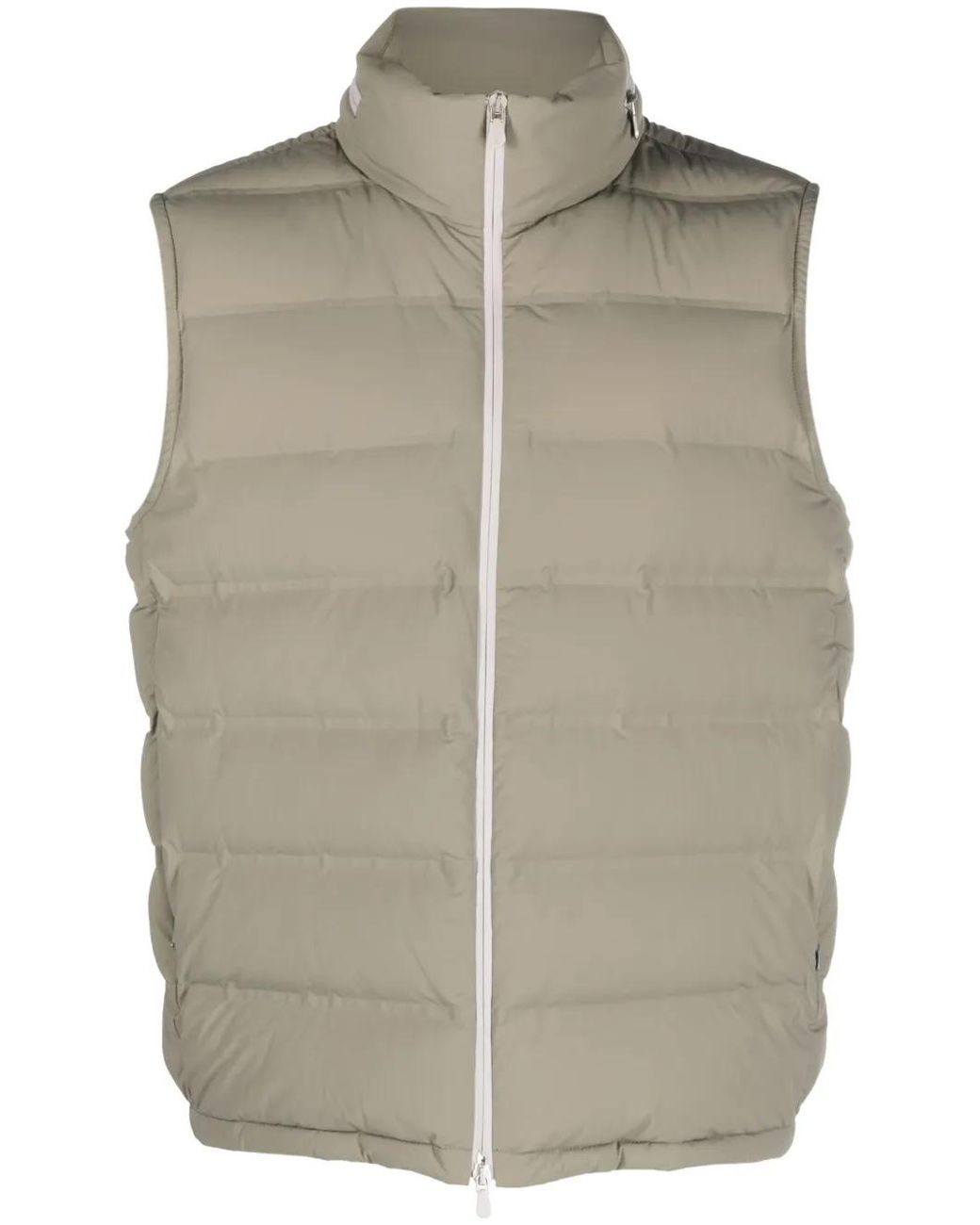 Brunello Cucinelli Gray Padded Hooded Gilet for men