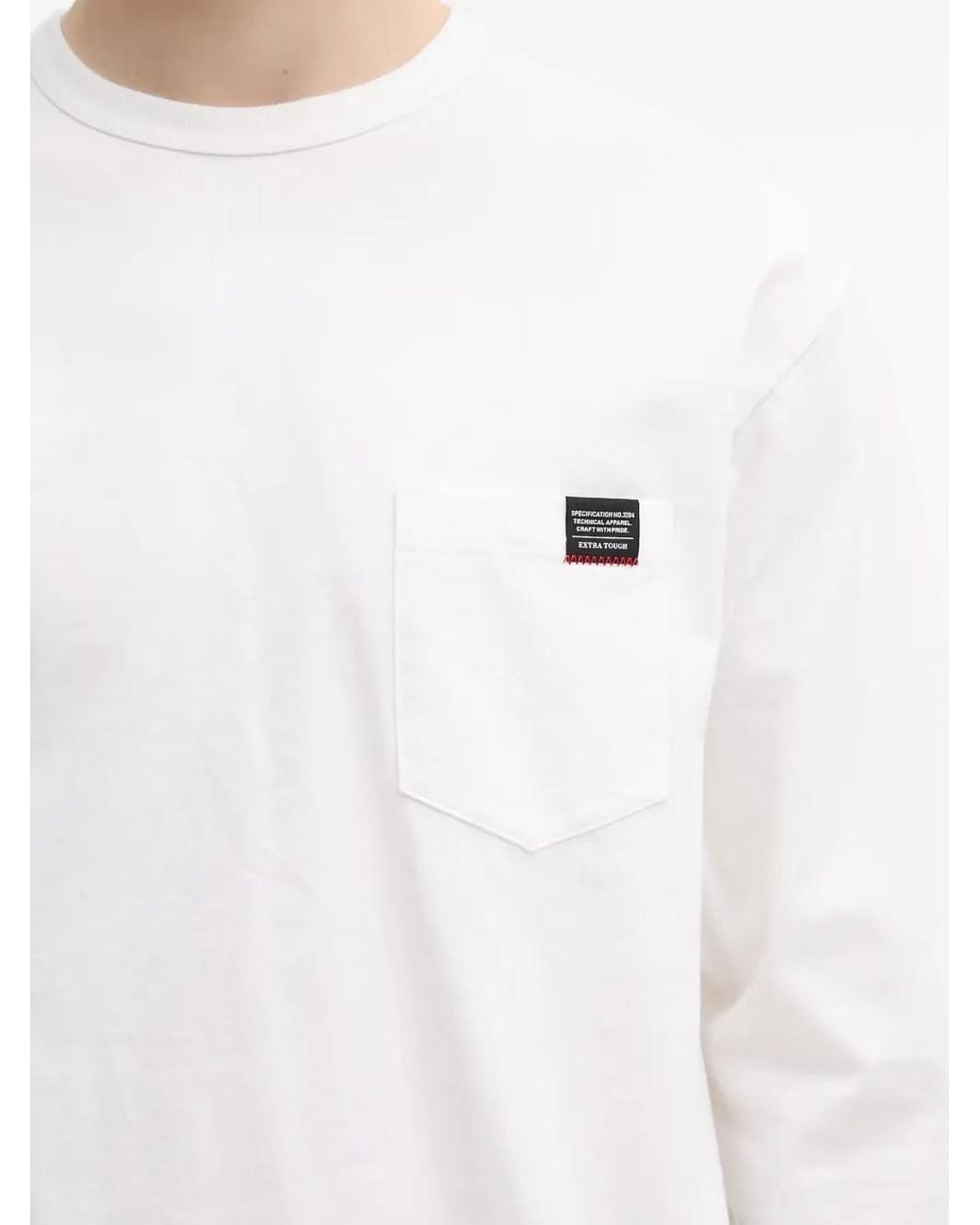 Neighborhood White Logo-Patch Pocket T-Shirt for men