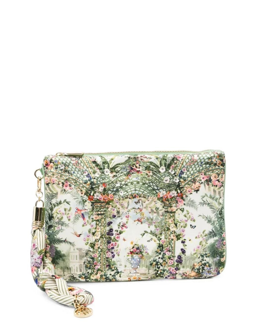 Camilla Metallic Pochette Scarf Imprimé Foulard À Fleurs